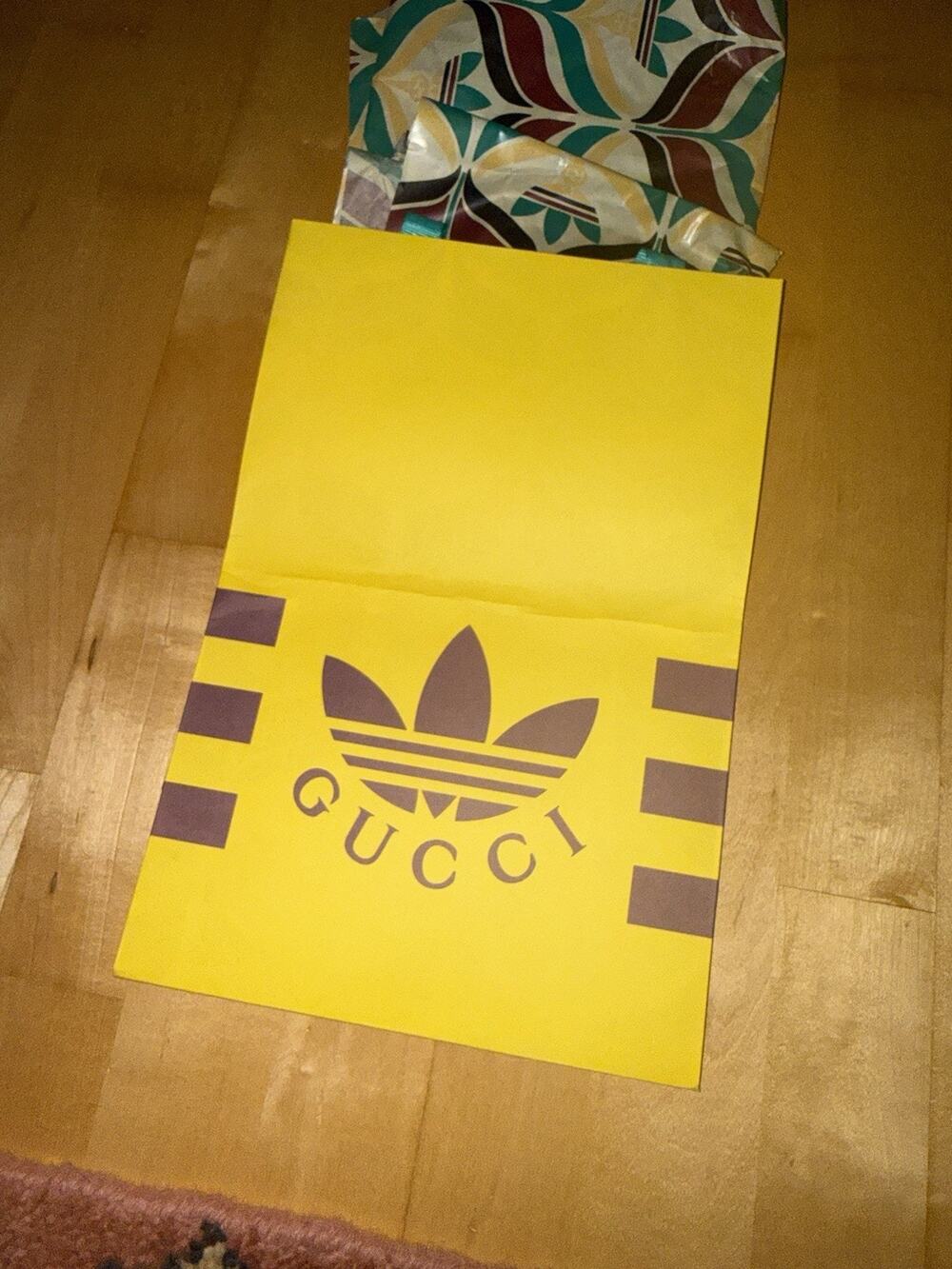 Gucci Yellow Logo Gift bag Printed Tissue 9 X 13.5”